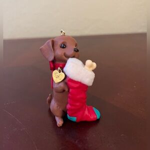 Vintage 1996 Hallmark Dachshund Christmas Ornament